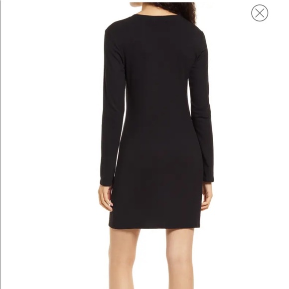 Grey Front Slit Rib T-Shirt Dress - Picture 8 of 11